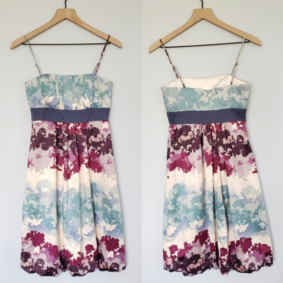 Max & Cleo Floral Ombre Cocktail Dress Blue Purple Sz 2 - Picture 1 of 7